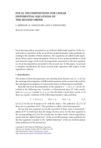 FOCAL DECOMPOSITIONS FOR LINEAR DIFFERENTIAL EQUATIONS OF THE SECOND ORDER