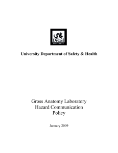 Gross Anatomy Laboratory Hazard Communication Policy