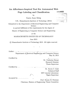 An  Affordance-Inspired  Tool  For  Automated ... Page  Labeling  and  Classification