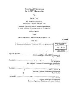 Rotor Speed Microsensor for the MIT Microengine by David Tang