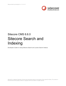 Sitecore Search and Indexing Sitecore CMS 6.6.0