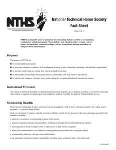 National Technical Honor Society Fact Sheet