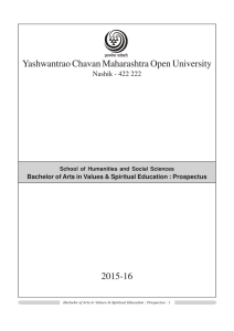 BA Values & Spiritual Education Prospectus - YCMOU