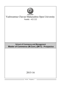 2015-16 Yashwantrao Chavan Maharashtra Open University Master of Commerce (M.Com.) [M17] :