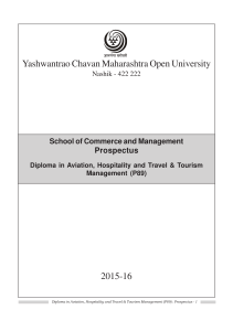 YCMOU Diploma in Aviation, Hospitality & Tourism Management Prospectus