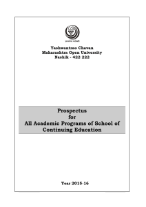 Prospectus for All Academic Programs of School of Continuing Education