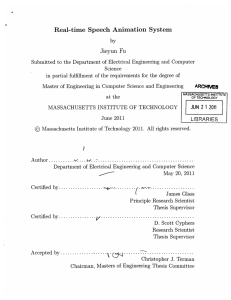 Real-time  Speech  Animation  System Jieyun  Fu