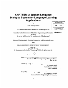 CHATTER:  A Spoken  Language Applications by