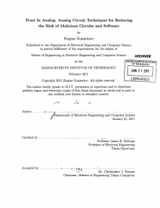 Trust In Analog:  Analog  Circuit  Techniques ... the  Risk  of  Malicious  Circuits ...