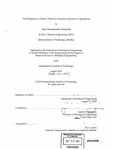 Field-Responsive  ('Smart')  Fluids for Advanced  Automotive ... Suraj  Sharadchandra  Deshmukh by