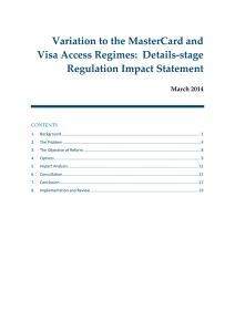 Variation to the MasterCard and Visa Access Regimes:  Details-stage March 2014