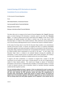 Central Clearing of OTC Derivatives in Australia