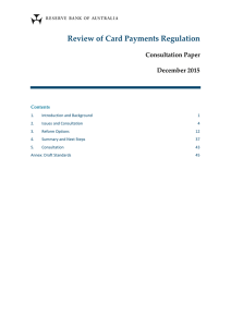 Review of Card Payments Regulation Consultation Paper  December 2015