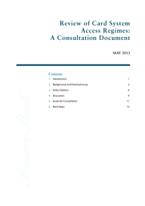 Review of Card System Access Regimes: A Consultation Document