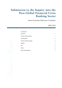 Submission to the Inquiry into the Post-Global Financial Crisis Banking Sector