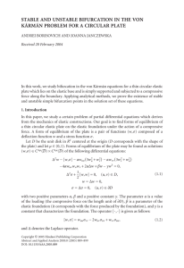 STABLE AND UNSTABLE BIFURCATION IN THE VON