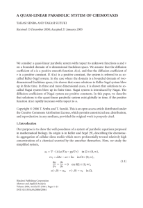 A QUASI-LINEAR PARABOLIC SYSTEM OF CHEMOTAXIS