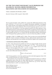 ON THE TWO-POINT BOUNDARY VALUE PROBLEM FOR QUADRATIC SECOND-ORDER DIFFERENTIAL