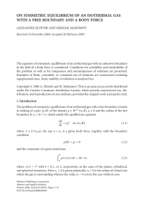 ON SYMMETRIC EQUILIBRIUM OF AN ISOTHERMAL GAS