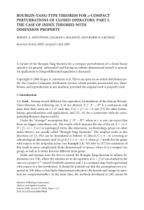 BOURGIN-YANG-TYPE THEOREM FOR PERTURBATIONS OF CLOSED OPERATORS. PART I. a