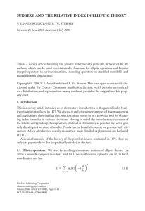 SURGERY AND THE RELATIVE INDEX IN ELLIPTIC THEORY