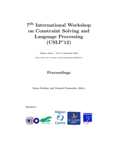 7 International Workshop on Constraint Solving and Language Processing