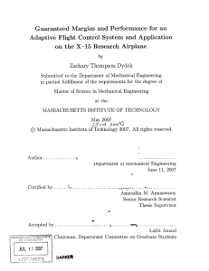 Guaranteed  Margins  and  Performance  for ... Adaptive  Flight  Control  System  and ... on  the  X-15  Research  Airplane