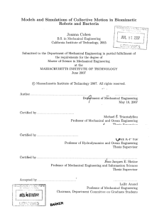 JL Models  and  Simulations  of  Collective ... Robots  and  Bacteria Joanna  Cohen