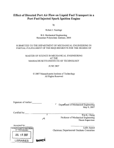 Effect  of Directed  Port Air Flow  on ... Port Fuel  Injected  Spark Ignition  Engine