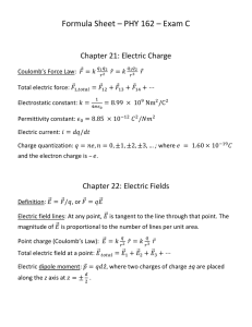 Formula Sheet – PHY 162 – Exam C