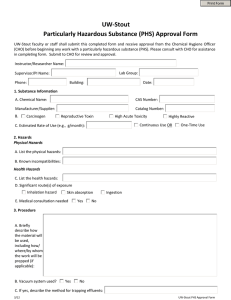 UW-Stout Particularly Hazardous Substance (PHS) Approval Form