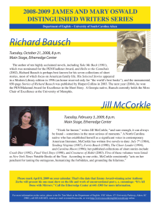 Richard Bausch 2008-2009 JAMES AND MARY OSWALD DISTINGUISHED WRITERS SERIES