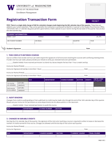 Registration Transaction Form RESET RECEIVED