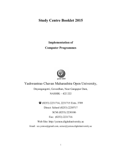 Study Centre Booklet 2015  Yashwantrao Chavan Maharashtra Open University, Implementation of