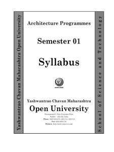 Syllabus Semester 01 Open University Architecture Programmes