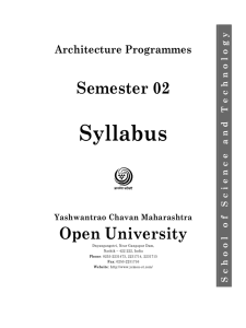 Syllabus Semester 02 Open University Architecture Programmes