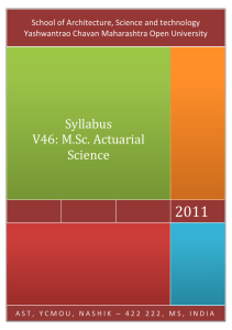 2011  Syllabus V46: M.Sc. Actuarial