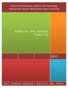 2012 A S T ,   Y C M O... Syllabus V47: M.Sc. Industrial