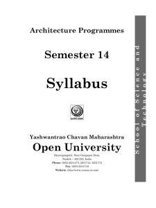 Syllabus Semester 14 Open University Architecture Programmes