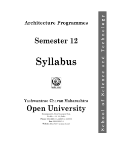 Syllabus Semester 12 Open University Architecture Programmes