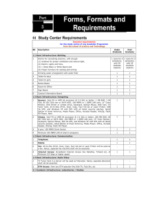 Forms, Formats and Requirements 3 Study Center Requirements
