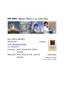 PHY 2004 : Applied Physics in our world today