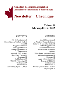 Newsletter    Chronique  Volume 51 February/Février 2015