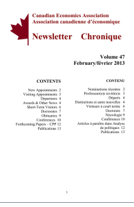 Newsletter    Chronique  Volume 47 February/février 2013