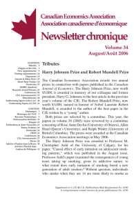 Newsletterchronique CanadianEconomicsAssociation Associationcanadienned’´economique Volume 34