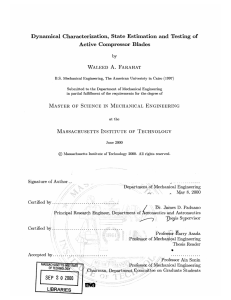 Dynamical  Characterization, State  Estimation  and  Testing ... Active  Compressor  Blades A. by