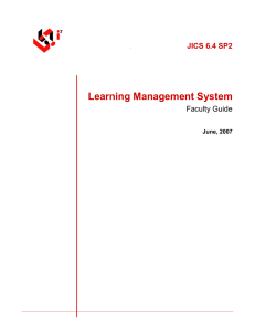 Learning Management System  JICS 6.4 SP2 Faculty Guide