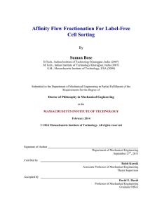 Affinity Flow Fractionation For Label-Free Cell Sorting Suman Bose