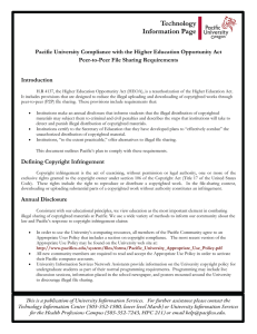 Pacific University Compliance with the Higher Education Opportunity Act
