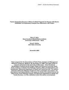 Factors Supporting Success in Return-To-Work Programs for Persons with Severe